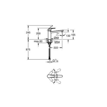 GROHE 30617000 Miscelatore monocomando sottofinestra per lavello cucina