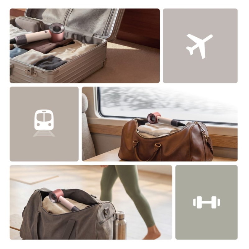 Perfetto da mettere in valigia o nel bagaglio a mano il DYSON SUPERSONIC TRAVEL