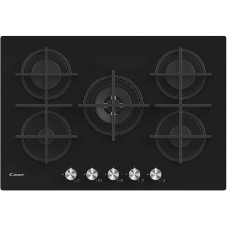 CANDY CVG74WPB PIANO COTTURA DA INCASSO 75 CM 5 FUOCHI A GAS IN VETRO NERO