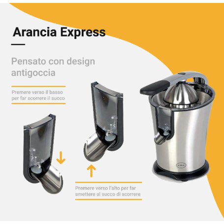 Dettaglio leva ergonomica spremiagrumi elettrico RGV ARX01