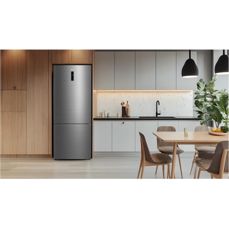 Midea MDRB593FGE46 Frigorifero Combinato 435L Total No Frost Classe E Inox