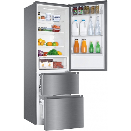 HAIER HTR3619ENMN FRIGORIFERO COMBINATO 348 LT NO FROST CLASSE E COLORE INOX - PROMO