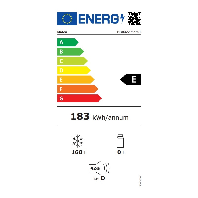 Midea MDRU229FZE01 Congelatore verticale 160Lt...