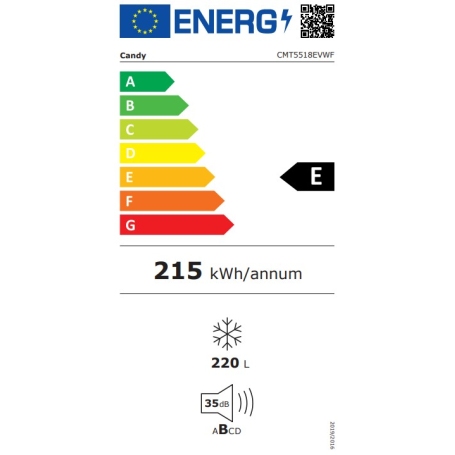 Etichetta energetica Candy CMT5518EVWF congelatore classe E