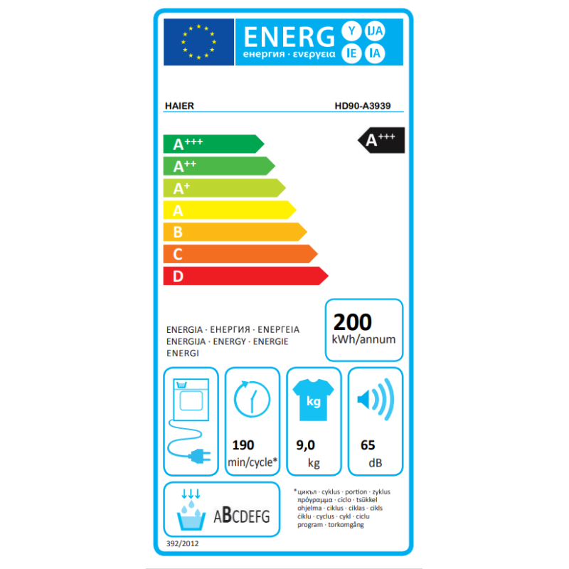 HAIER HD90-D939-IT ASCIUGATRICE A POMPA DI...