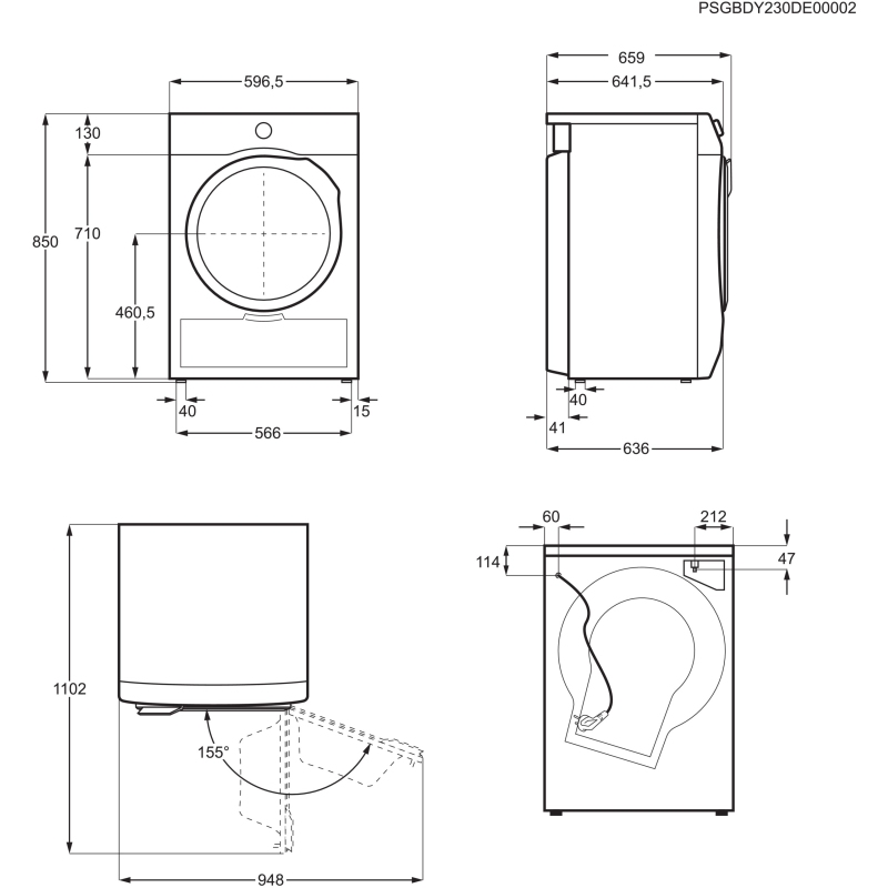 Electrolux EW7H4E10BY Asciugatrice 10kg...