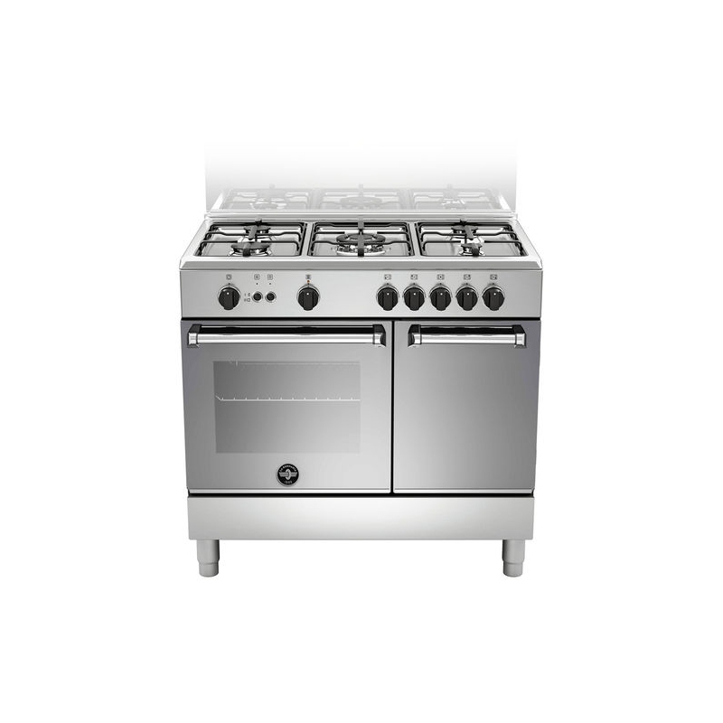 LA GERMANIA AMN9P5GXV CUCINA 90x60 5 FUOCHI FORNO A GAS CON PORTA BOMBOLA COLORE INOX - PROMO