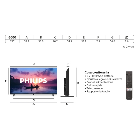 Philips 24PHS6050/12 TV LED HD con Titan OS