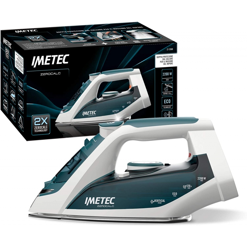 IMETEC 9006 FERRO DA STIRO A VAPORE 2200 WATT PIASTRA INOX COLORE VERDE E BIANCO - PROMO