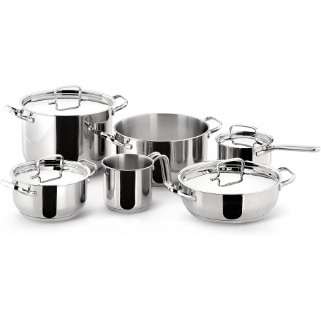 LAGOSTINA SFIZIOSA 10 BATTERIA DI PENTOLE 10 PEZZI IN ACCIAIO INOX 18/10