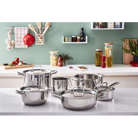 LAGOSTINA SFIZIOSA 10 BATTERIA DI PENTOLE 10 PEZZI IN ACCIAIO INOX 18/10