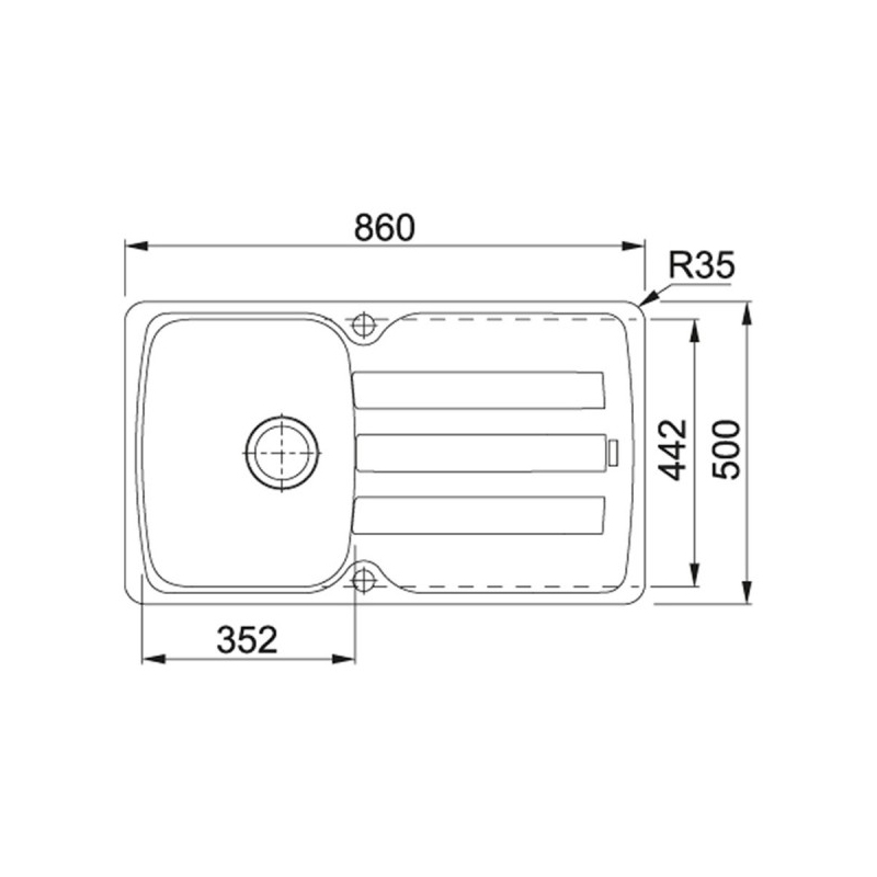 FRANKE AZG 611-86 LAVELLO DA INCASSO 1 VASCA +...
