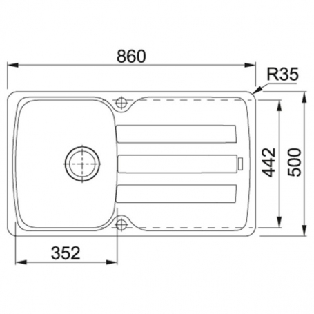 FRANKE AZG 611-86 LAVELLO DA INCASSO 1 VASCA + GOCCIOLATOIO REVERSIBILE IN FRAGARANITE COLORE AVENA - 114.0489.933