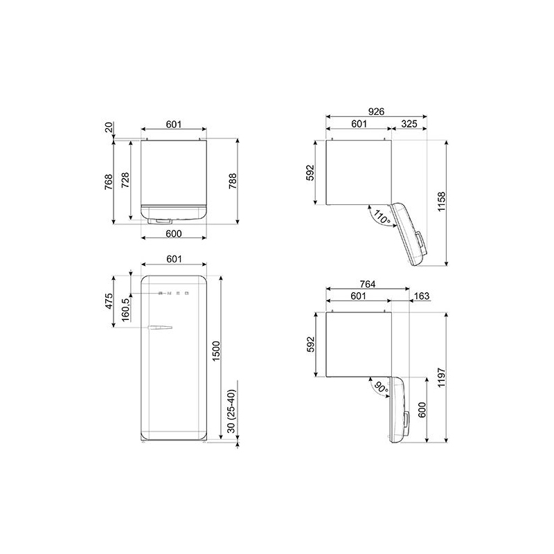 SMEG FAB28RRD5 FRIGORIFERO MONOPORTA ANNI '50...