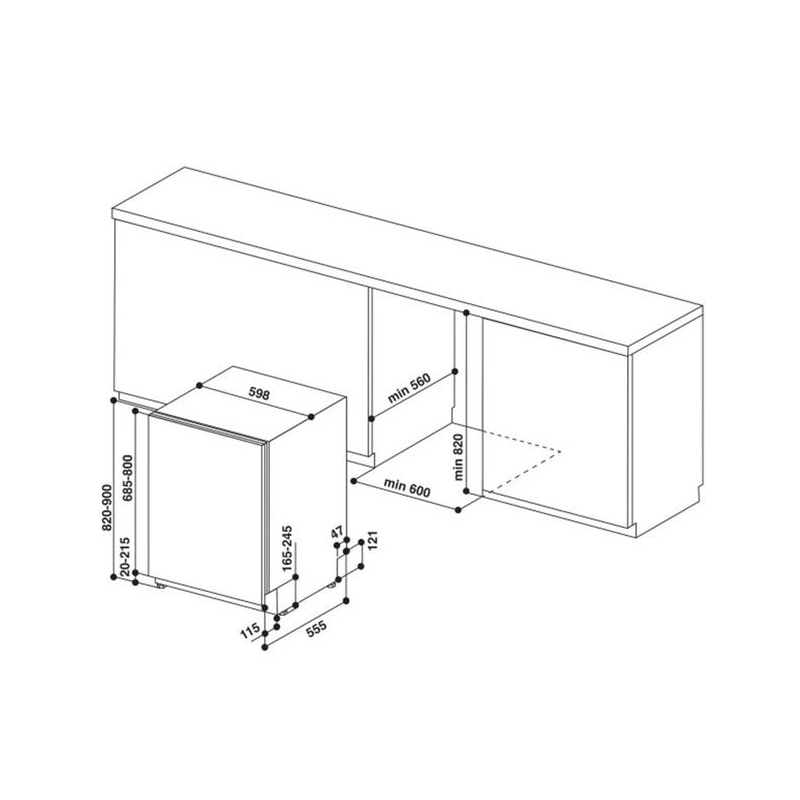 HOTPOINT ARISTON HIC3C34 LAVASTOVIGLIE DA INCASSO A SCOMPARSA TOTALE 14 COPERTI CLASSE D