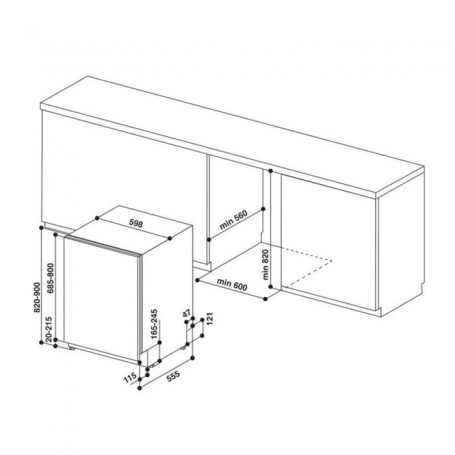 HOTPOINT ARISTON HIC3C34 LAVASTOVIGLIE DA INCASSO A SCOMPARSA TOTALE 14 COPERTI CLASSE D