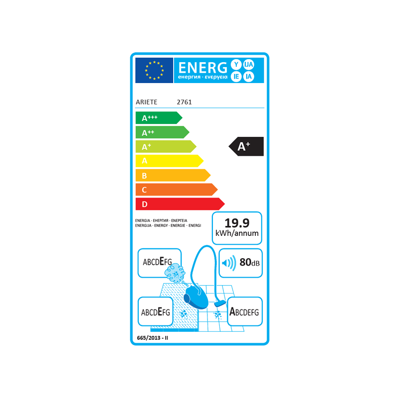 ARIETE 2761 SCOPA ELETTRICA SENZA SACCO POTENZA...