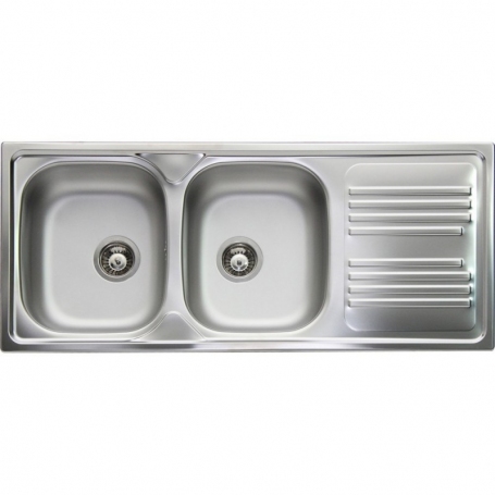 APELL TM1162IRPC SERIE ATMOSFERA LAVELLO 2 VASCHE + GOCCIOLATOIO A DESTRA 116X50CM INOX
