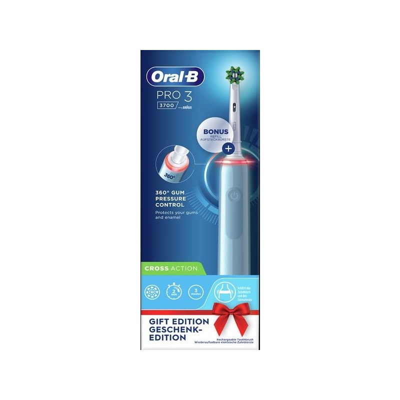 BRAUN PRO3 3700 ORAL-B SPAZZOLINO ELETTRICO RICARICABILE CON 3 VELOCITA' - PRO3700CA