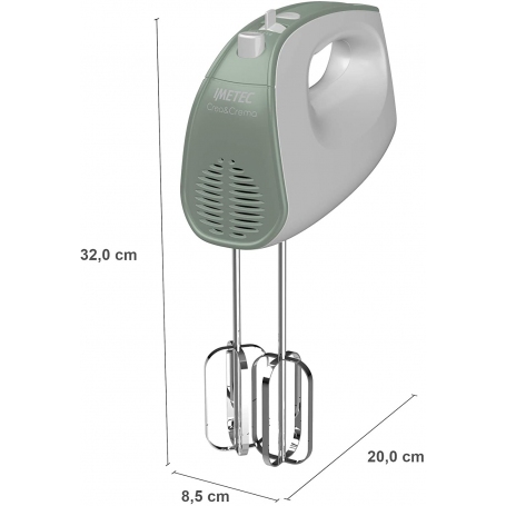 IMETEC 7485 SBATTITORE ELETTRICO CON 2 FRUSTE E 2 GANCI 500W COLORE BIANCO E VERDE - PROMO