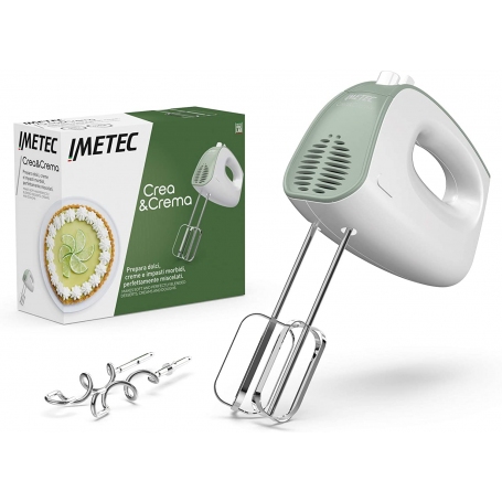 IMETEC 7485 SBATTITORE ELETTRICO CON 2 FRUSTE E 2 GANCI 500W COLORE BIANCO E VERDE - PROMO