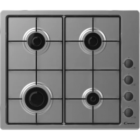 Candy CHW6LBX piano cottura gas inox 60 cm vista frontale