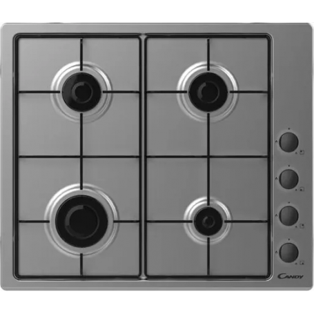 Candy CHW6LBX piano cottura gas inox 60 cm vista frontale