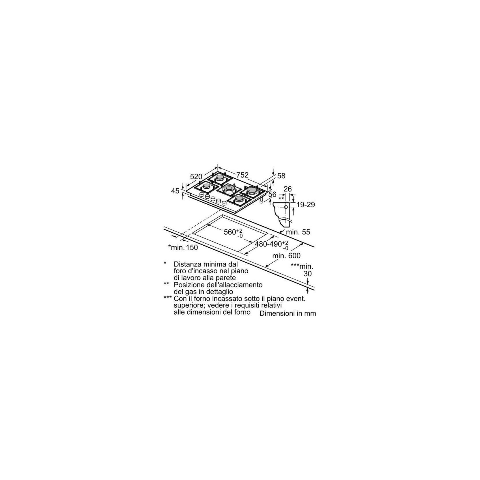 Bosch - Piano cottura a gas in vetro temperato PPQ7A6B10 Finitura nero da  75cm : : Grandi elettrodomestici