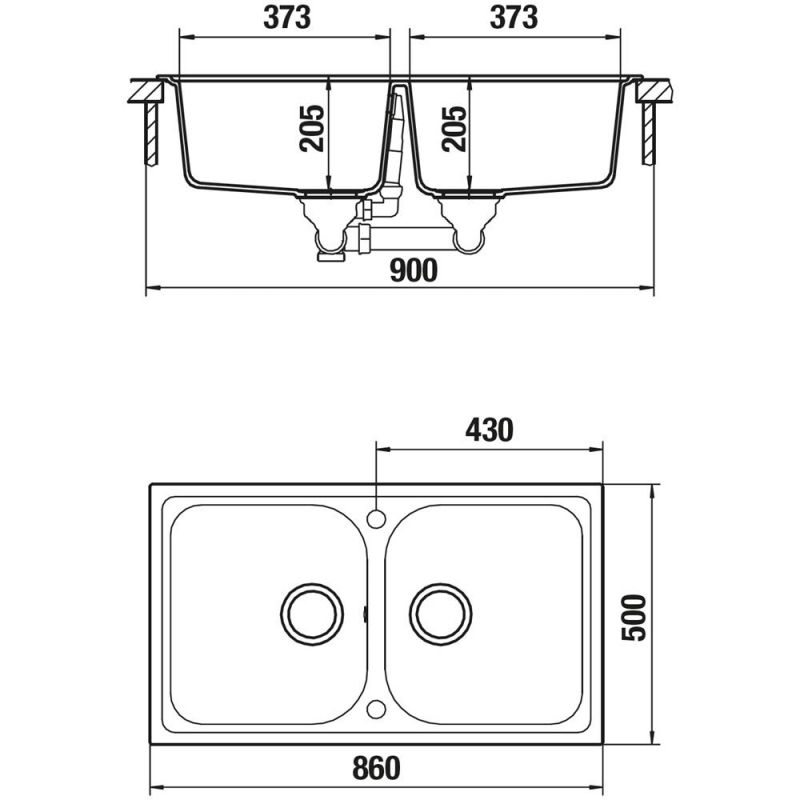 SCHOCK FOMN200A07 LAVELLO DA INCASSO 2 VASCHE...