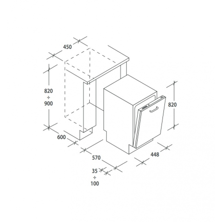 CANDY CDIH 2T1047 LAVASTOVIGLIE DA INCASSO A SCOMPARSA TOTALE 10 COPERTI CLASSE E  - CDIH2T1047