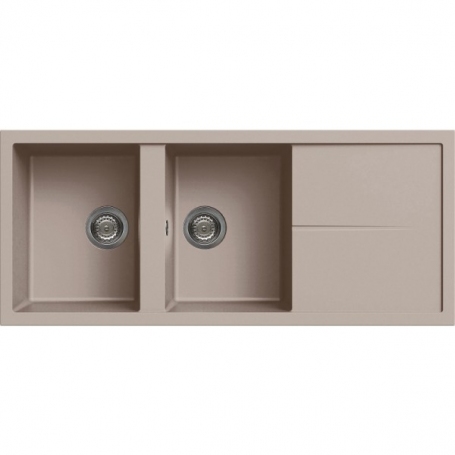 ELLECI LGU50043 UNICO 500 LAVELLO 2 VASCHE + GOCC REVESIBILE IN GRANITEK COLORE TORTORA