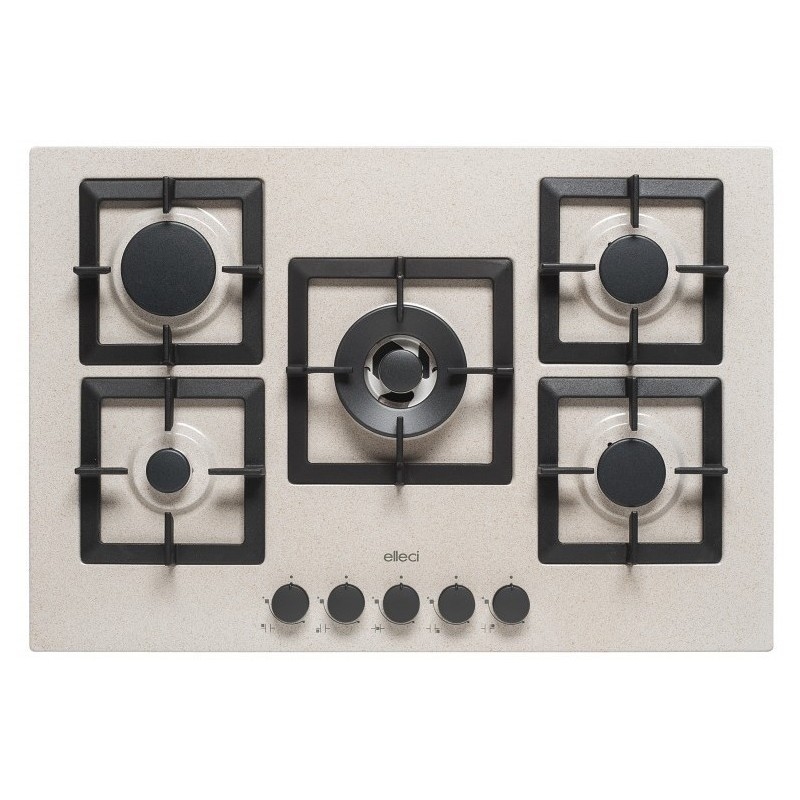 ELLECI PGSP75151CS PIANO COTTURA DA INCASSO 75CM 5 FUOCHI A GAS IN GRANITEK AVENA
