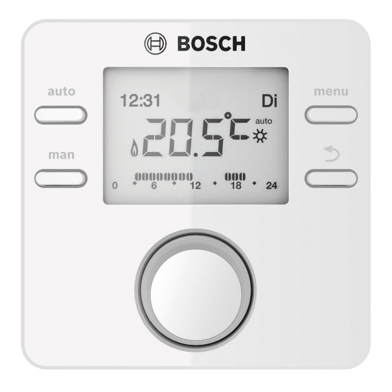 BOSCH CR100 CRONOTERMOSTATO MODULANTE A PROGRAMMAZIONE SETTIMANALE VISUALIZZAZIONE CODICI ERRORE