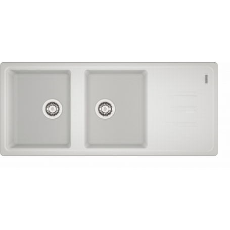 FRANKE BSG 621 114.0559.123 LAVELLO 116x50 CM 2 VASCHE CON GOCCIOLATOIO IN FRAGRANITE BIANCO