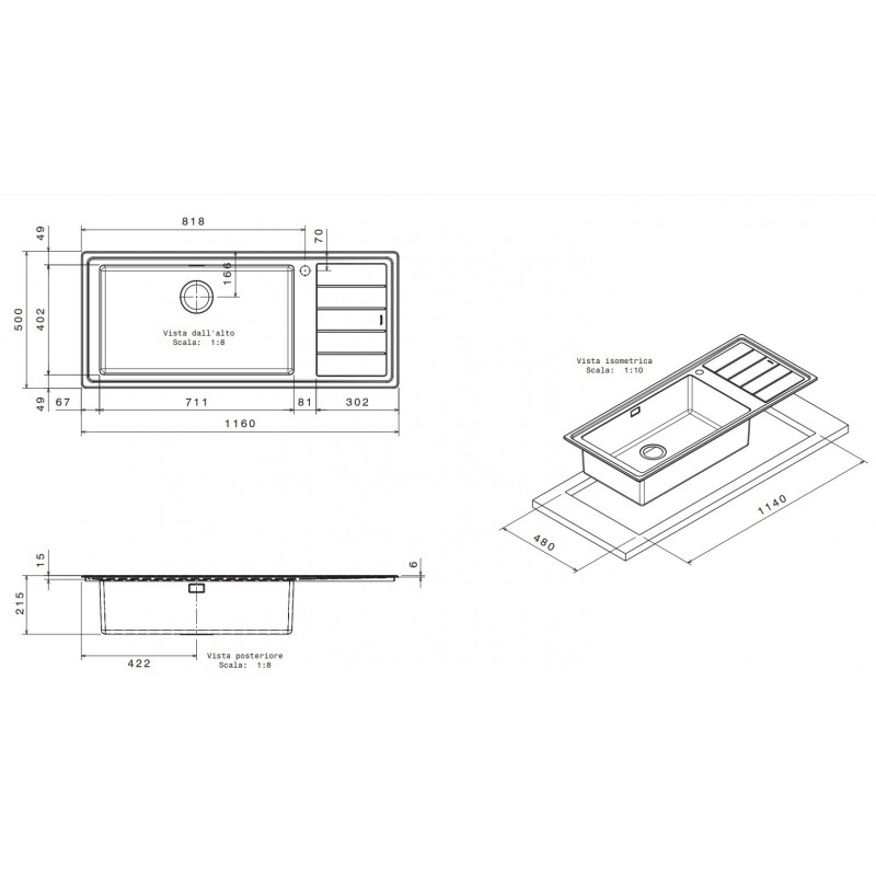 APELL LNPG1161IRBC LAVELLO 1 VASCA CON...