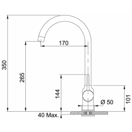 FRANKE 115.0622.943 LINEA POLA MISCELATORE MONOCOMANDO NERO