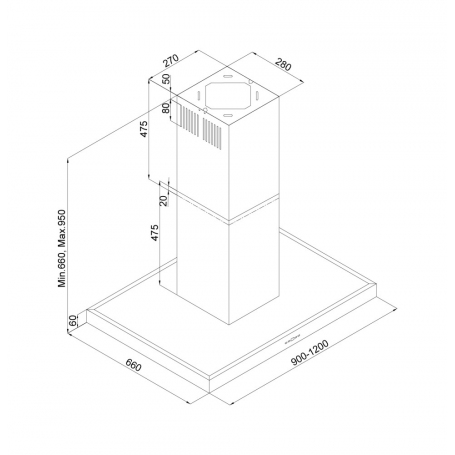 SILVERLINE 4110.9.733.01 CAPPA A ISOLA PORTATA 577 M³/H COLORE INOX - PROMO