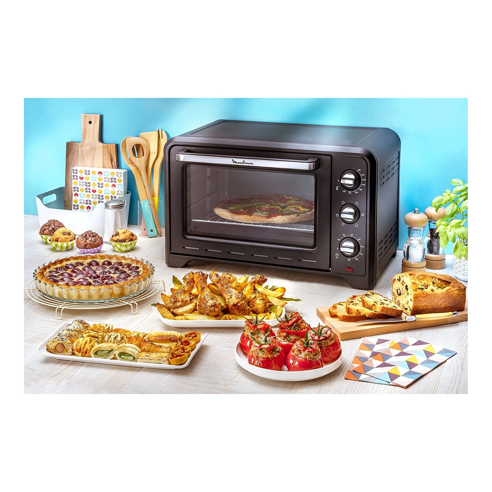 Horno sobremesa Moulinex OX444810, Negro, 19 L, 1380 W