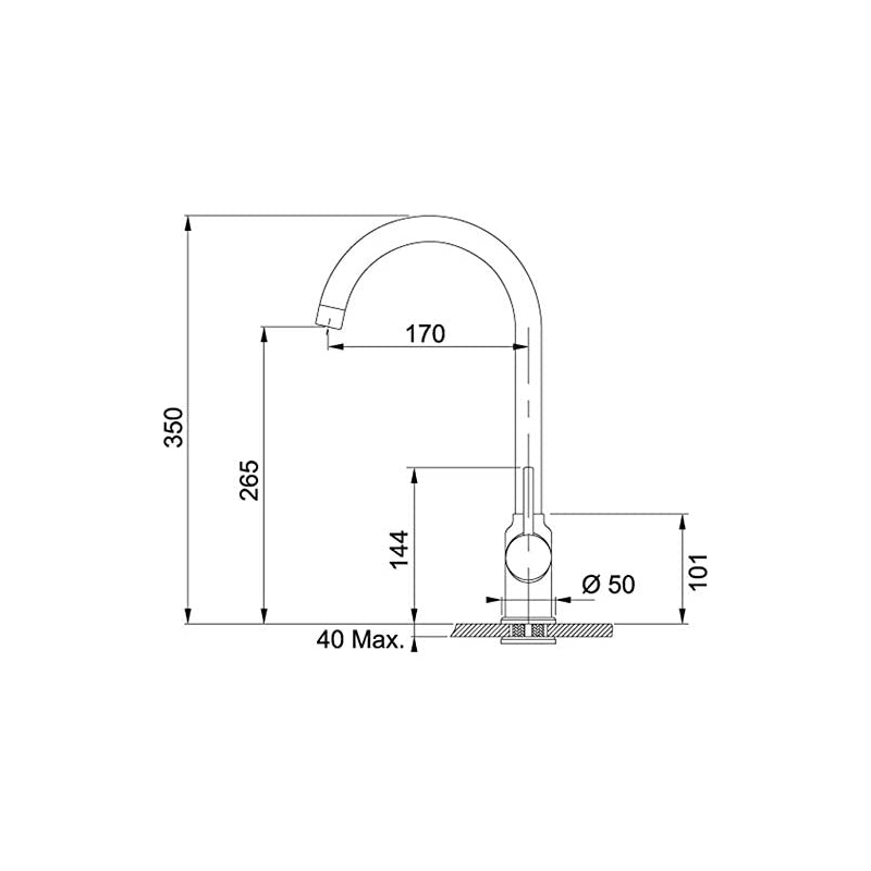 FRANKE POLA 115.0622.942 MISCELATORE A CANNA...