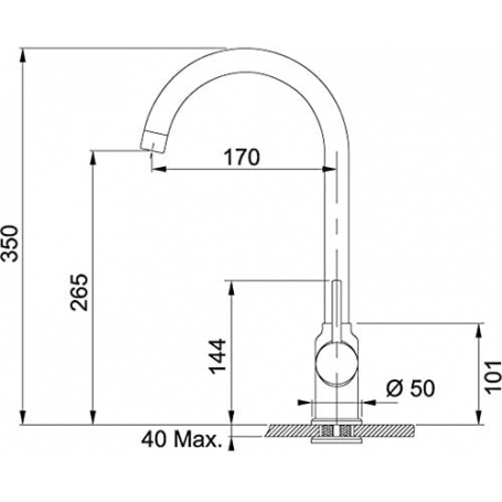 FRANKE POLA 115.0622.942 MISCELATORE A CANNA ALTA COLORE CROMATO - PROMO