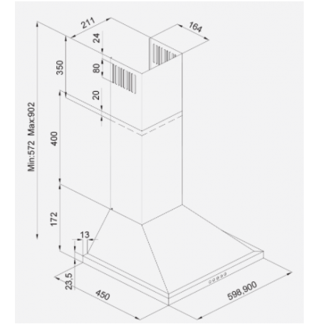 SILVERLINE 2240.6.733.04 CAPPA A PARETE 60 CM INOX CLASSE D