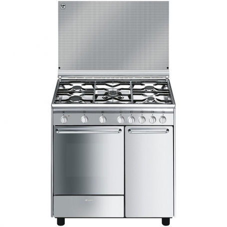 Smeg Cx9sv2 Cucina 90x60 Inox 5 Fuochi Forno Elettrico Classe A Garanzia Italia Promo