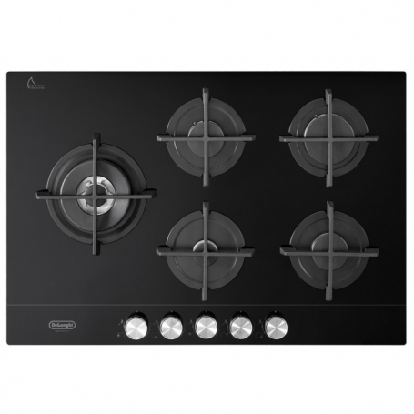 DE LONGHI NSL575DNCM PIANO COTTURA DA INCASSO 75CM 5 FUOCHI A GAS IN VETRO NERO