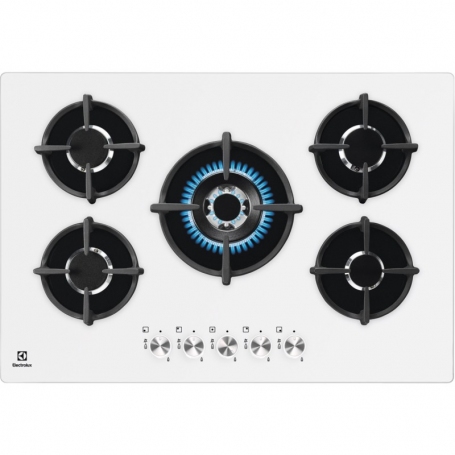 ELECTROLUX KGG7537W PIANO COTTURA DA INCASSO 75 CM 5 FUOCHI A GAS IN VETRO BIANCO