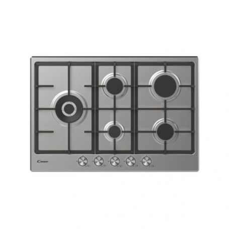 CANDY CHG7WLWEX PIANO COTTURA DA INCASSO 75CM 5 FUOCHI A GAS GRIGLIE IN GHISA COLORE INOX - SUPER PROMO