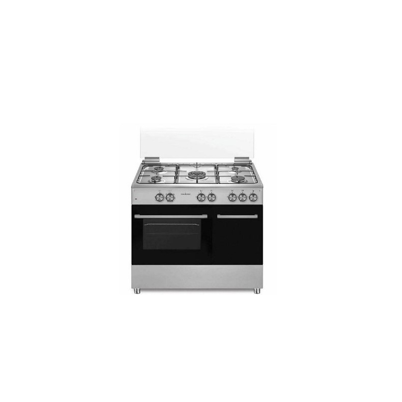 SCHAUB LORENZ SS590EX CUCINA 90X60 5 FUOCHI CON PORTA BOMBOLA FORNO ELETTRICO COLORE INOX