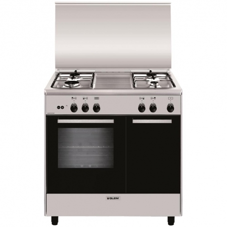 GLEM CUCINA A GAS AR854GI 4 FUOCHI A GAS FORNO A GAS CLASSE A 80x50 CM COLORE INOX GARANZIA ITALIA