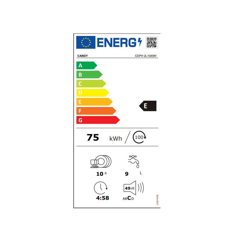 CANDY CDPH 2L1049W-01 LAVASTOVIGLIE SLIM LIBERA...