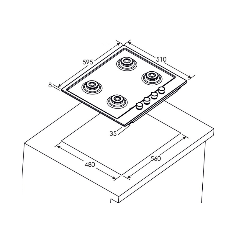 CANDY CHG6BF4WEX PIANO COTTURA 60CM 4 FUOCHI...
