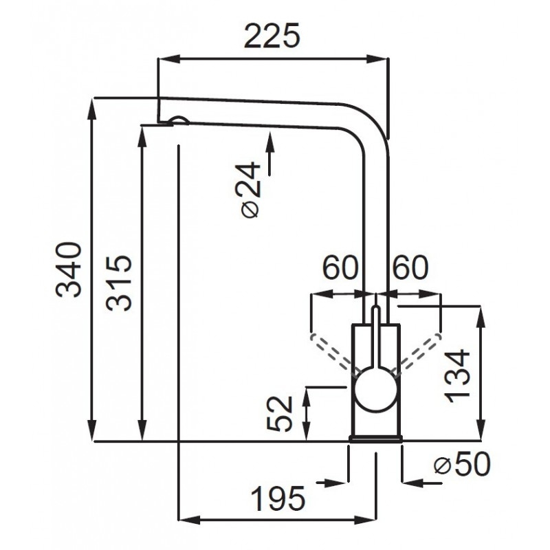 ELLECI MIKS01CR MISCELATORE MONOCOMANDO A CANNA...